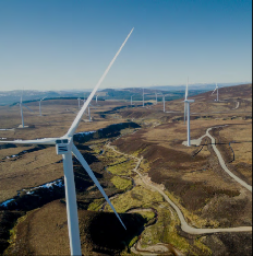 Nous utilisons 100% de l'énergie renouvelable produite par le parc éolien de Moy en Ecosse.